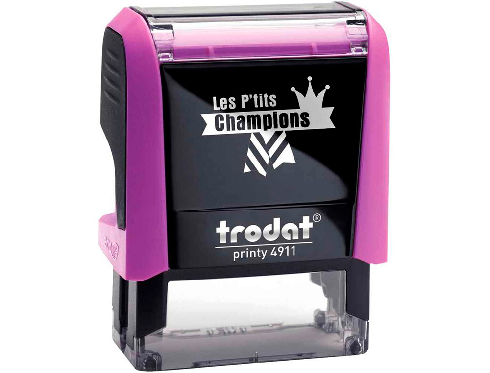 TAMPON SCOLAIRE TRODAT ENSEIGNANT PERSONNALISE LES   P'TITS CHAMPIONS CHAMPION DE  DICTEE 38X14MM