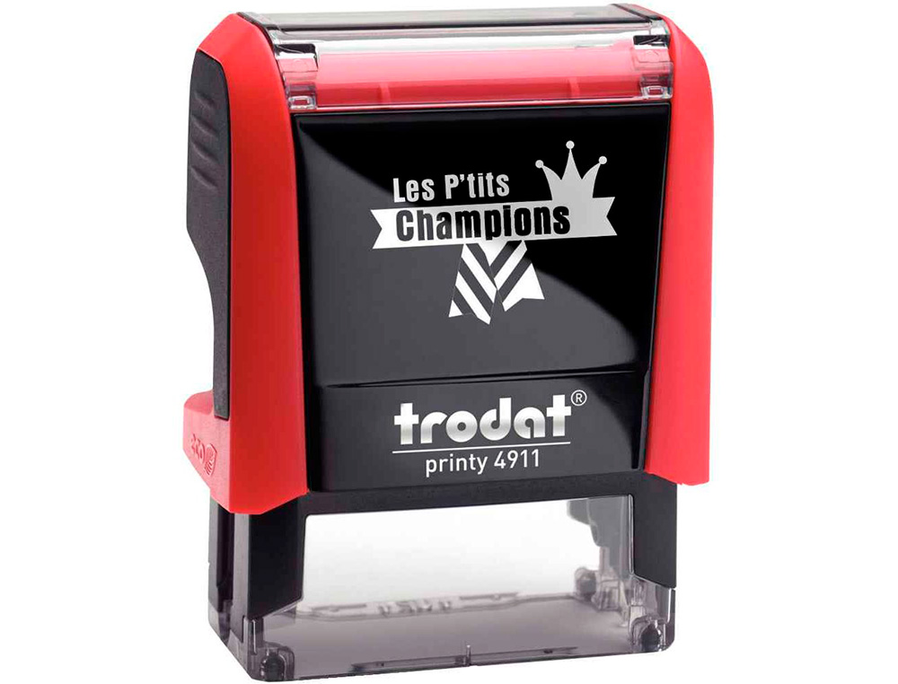 TAMPON SCOLAIRE TRODAT ENSEIGNANT PERSONNALISE LES   P'TITS CHAMPIONS CHAMPION     EXCELLENT EMPREINTE 38X14MM