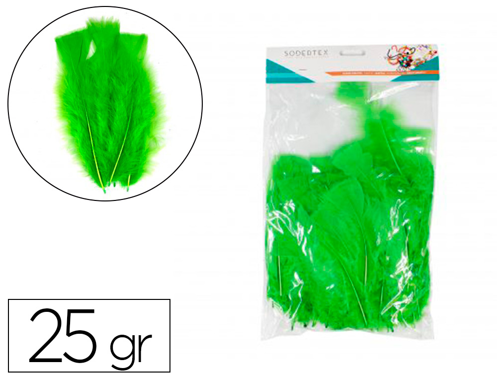 PLUMES DE DINDE SODERTEX UNICOLORE 25G 12 A 18 CM      COLORIS VERT