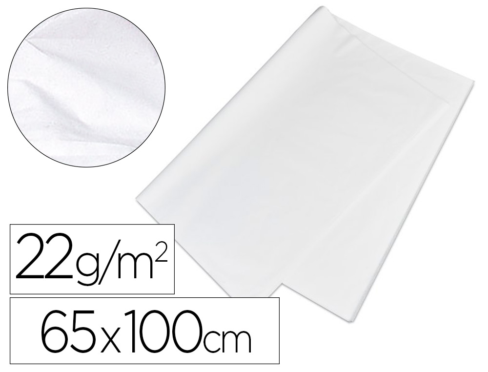 PAPIER DE SOIE ANTALIS 22G/M2 ULTRA-LGER DOUX VITE TOUT RISQUE DE RAYURE 65X100CM COLORIS BLANC 1000 FEUILLES