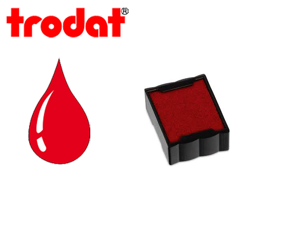 CASSETTE ENCRAGE TRODAT 6/4921C POUR TAMPON ENCREUR PRINTY 4921 TAILLE EMPREINTE 12X12MM COLORIS ROUGE