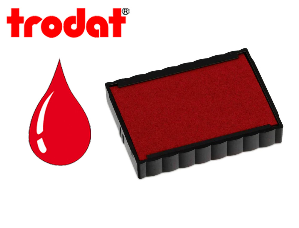 CASSETTE ENCRAGE TRODAT 6/4750C POUR TAMPON ENCREUR PRINTY 4750/4755/4760 TAILLE EMPREINTE41X24MM COLORIS ROUGE