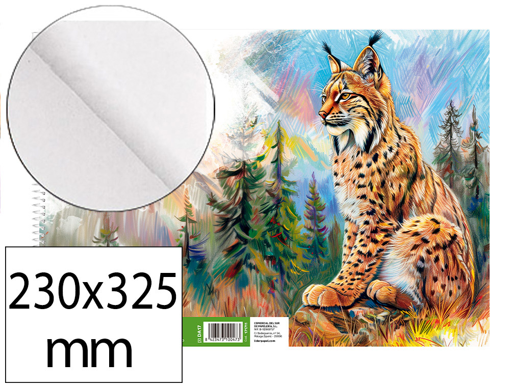 BLOC PAPIER DESSIN LIDERPAPEL NATURA SPIRALE 230X325MM      130G/M2 SANS ENCADREMENT      MICROPERFORE 20 FEUILLES