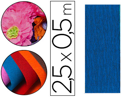 PAPIER CRPON CLAIREFONTAINE DENSIT CRPAGE 60% 40G/M2 50CMX2.5M UNICOLORE BLEU FRANCE POCHETTE 10F