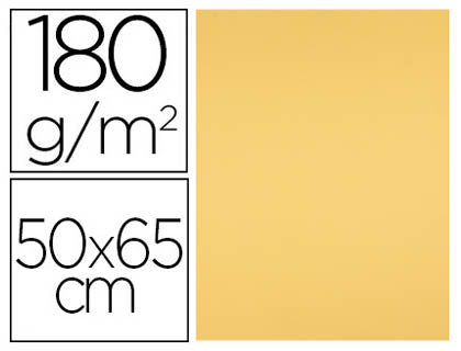 PAPIER CARTONNE LIDERPAPEL 50X65CM 180GR COLORIS OR      PAQUET 25 FEUILLES
