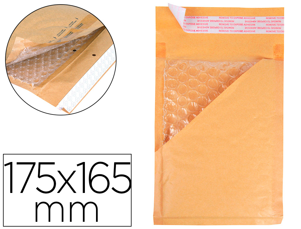 POCHETTE BULLES D'AIR Q-CONNECT 175X165MM CD/DVD 82G KRAFT MATELASSE RABAT DROIT AUTO-ADHESIVE SANS FENETRE LOT 100 UNI