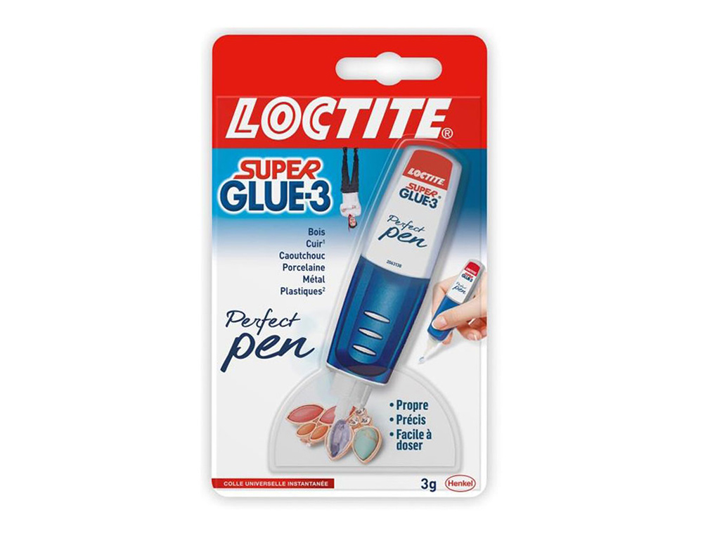 COLLE RAPIDE LOCTITE SUPER GLUE 3P CYANOACRYLATE PERFECT PEN RSISTE HUMIDIT CHALEUR FROID GEL VIBRATIONS TUBE 3G