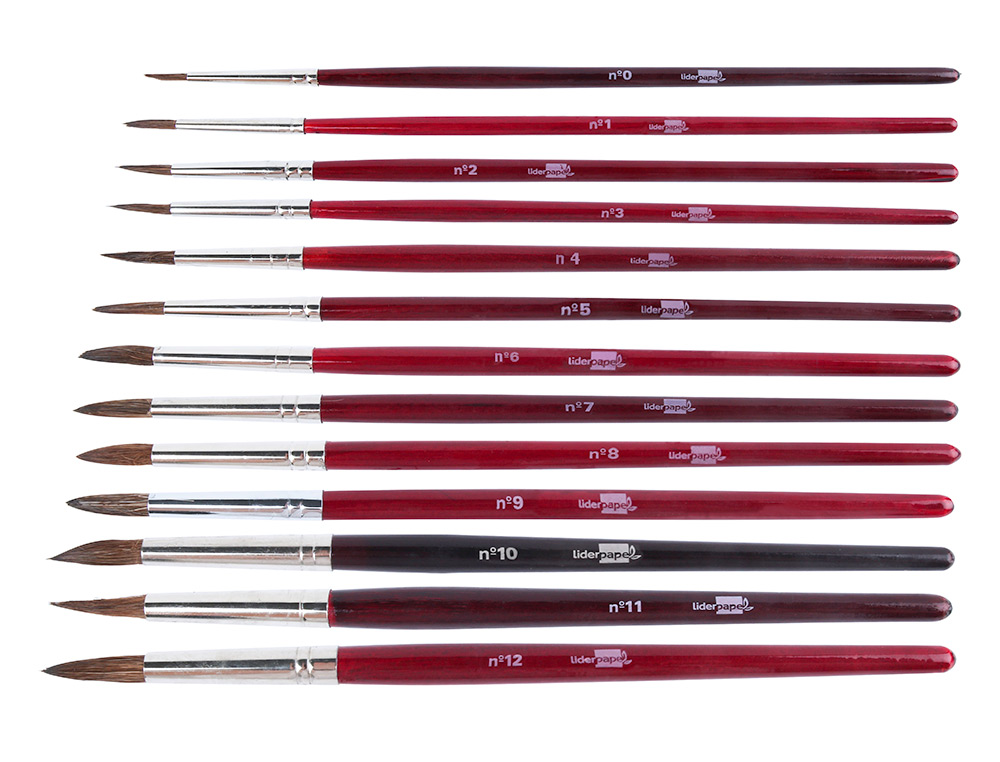 PINCEAU LIDERPAPEL BOIS VIROLE CHROMÉE AQUARELLE Nº1