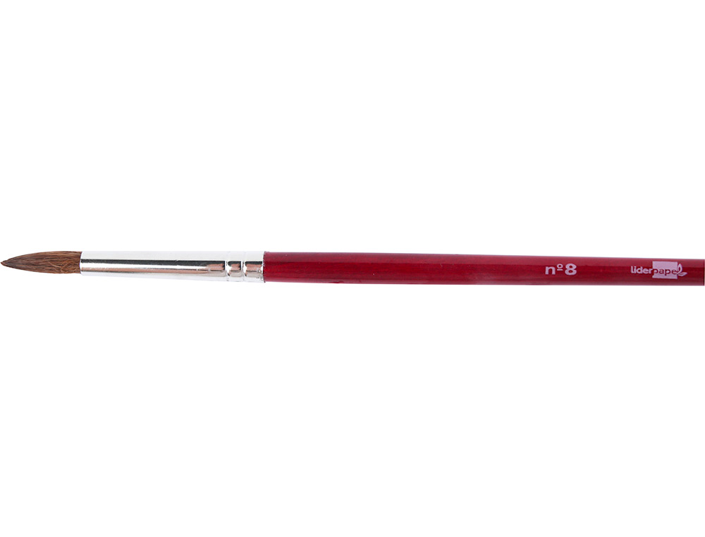PINCEAU LIDERPAPEL BOIS VIROLE CHROME AQUARELLE N8