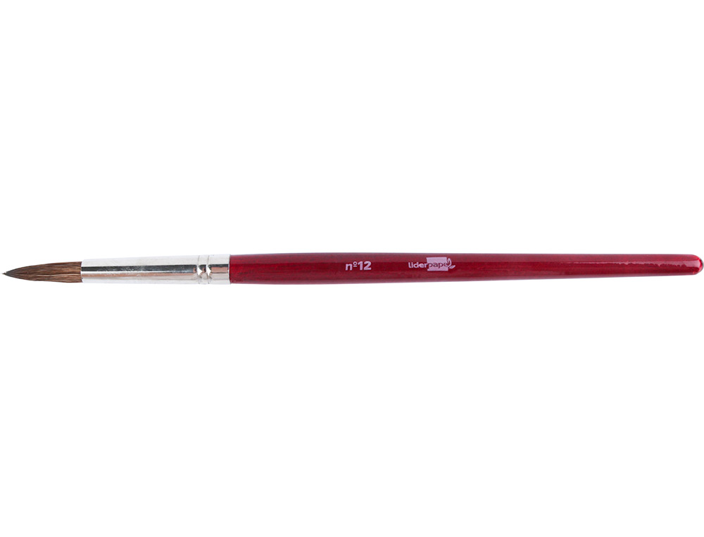PINCEAU LIDERPAPEL BOIS VIROLE CHROMÉE AQUARELLE Nº12