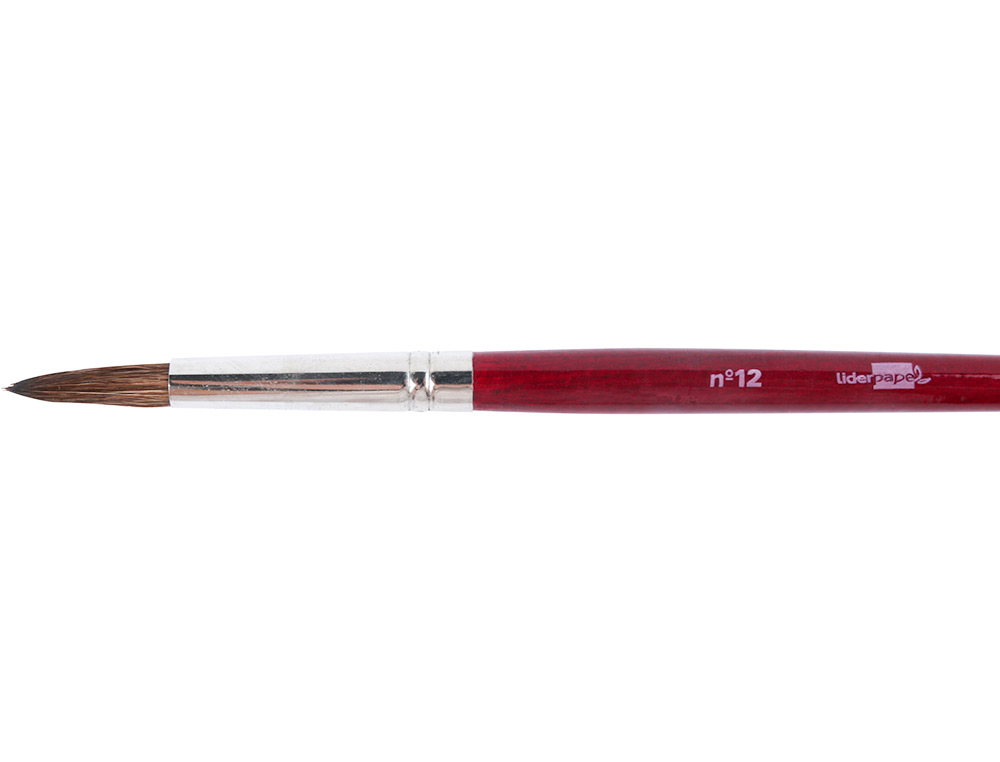 PINCEAU LIDERPAPEL BOIS VIROLE CHROMÉE AQUARELLE Nº12
