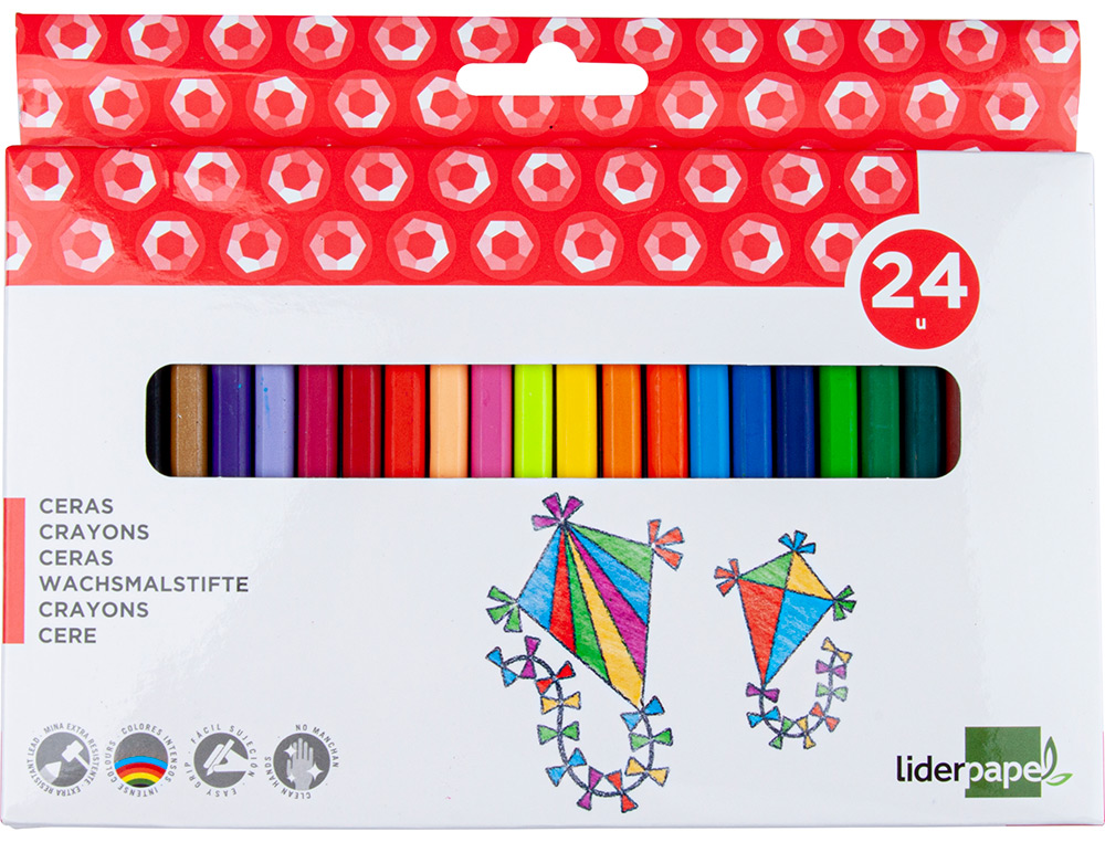 CRAYON CIRE LIDERPAPEL 115MM RSISTANT NON SALISSANT EFFAABLE TUI CARTON 24 UNITS