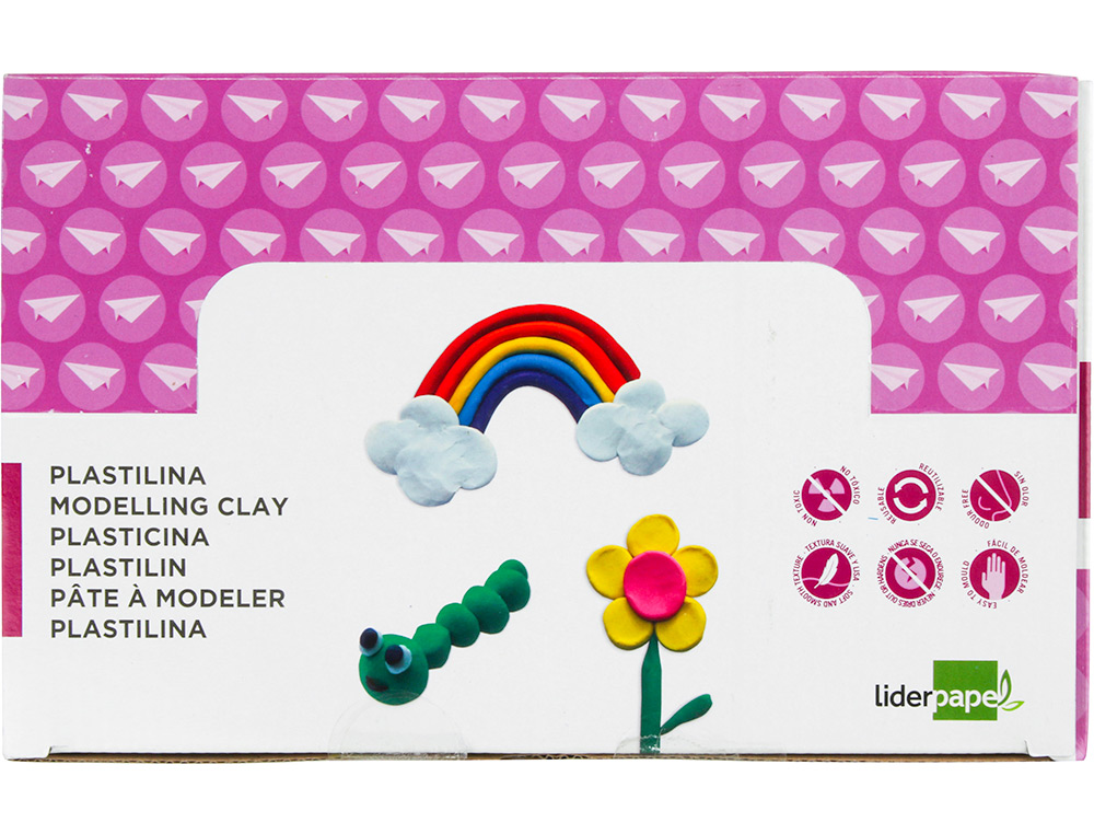 PÂTE À MODELER LIDERPAPEL VÉGÉTALE 15 COLORIS ASSORTIS ASSORTIMENT 30 PAINS DE 50G