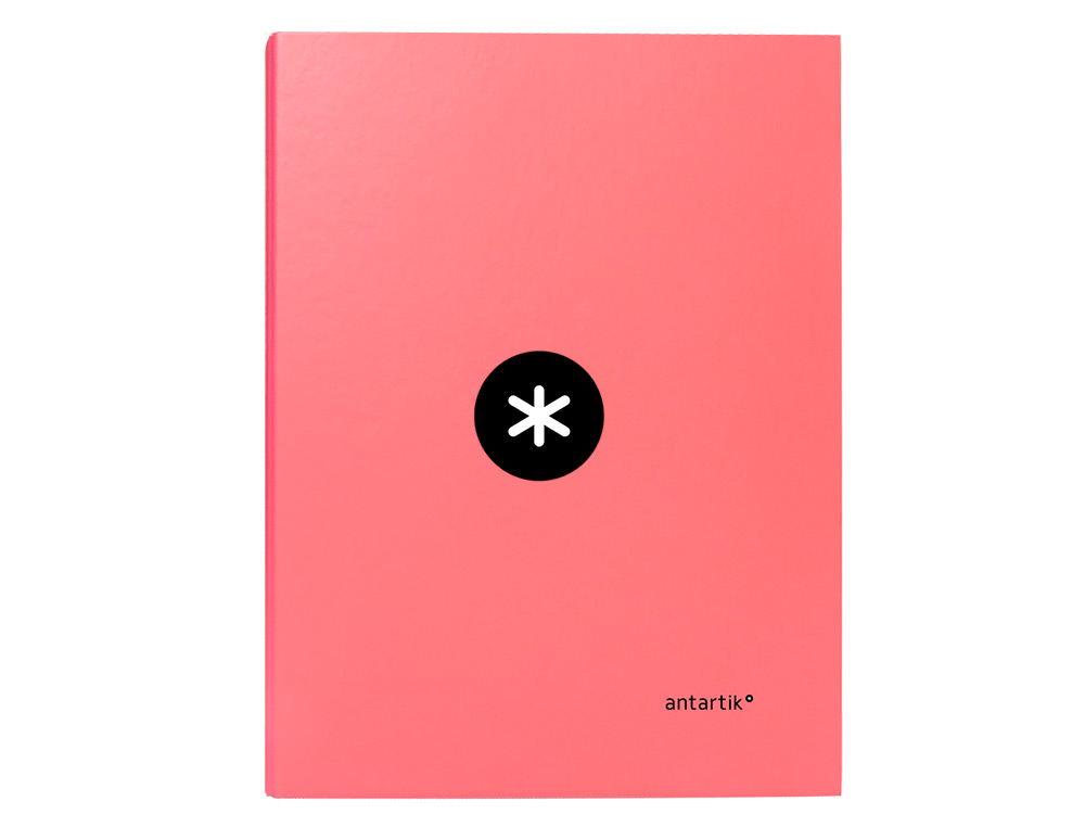 CLASSEUR ANTARTIK 4 ANNEAUX RONDS 25MM A4 CARTON REMBORDÉ COLORIS CORAIL