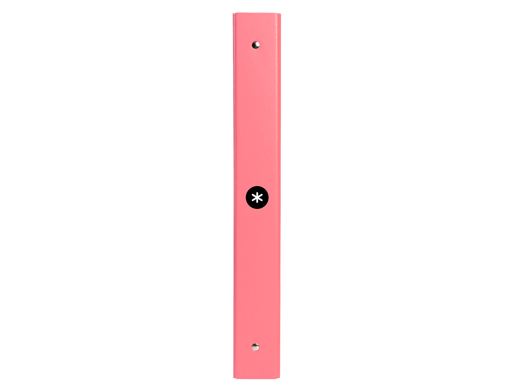 CLASSEUR ANTARTIK 4 ANNEAUX RONDS 25MM A4 CARTON REMBORDÉ COLORIS CORAIL