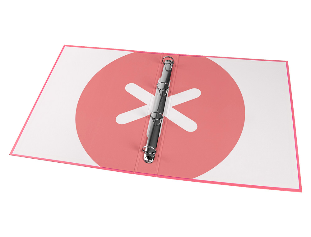 CLASSEUR ANTARTIK 4 ANNEAUX RONDS 25MM A4 CARTON REMBORDÉ COLORIS CORAIL