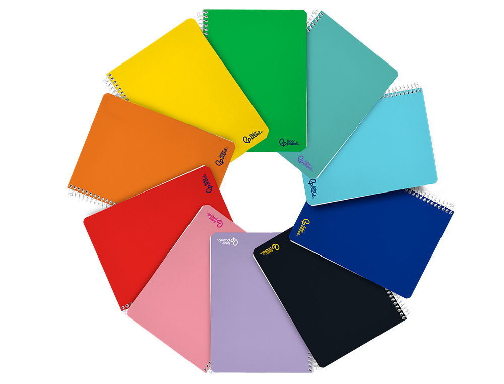 CAHIER SPIRALE LIDERPAPEL SMART COUVERTURE CARTONNEE A5 80F 60G/M2 5X5MM 6 TROUS COIL-LOCK COLORIS ASSORTIS