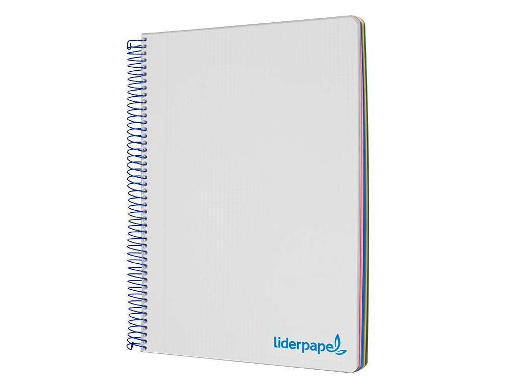 CAHIER SPIRALE LIDERPAPEL A4 MICRO WONDER 240 PAGES 90G    5X5MM 4 TROUS 5 BANDES        COULEURS GRIS