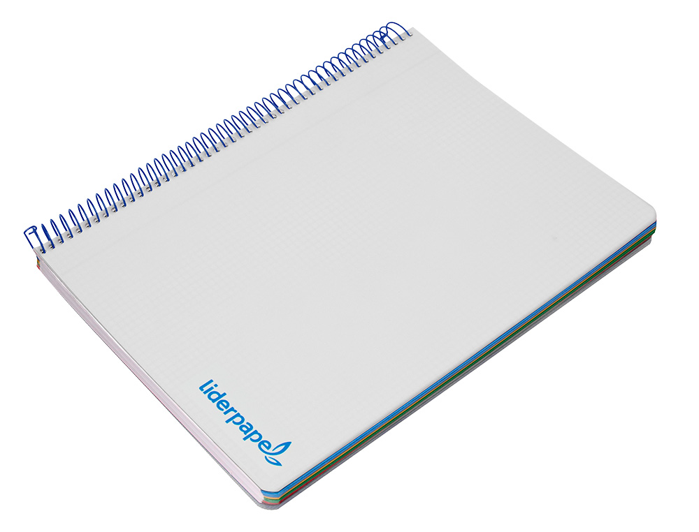 CAHIER SPIRALE LIDERPAPEL A4 MICRO WONDER 240 PAGES 90G    5X5MM 4 TROUS 5 BANDES        COULEURS GRIS