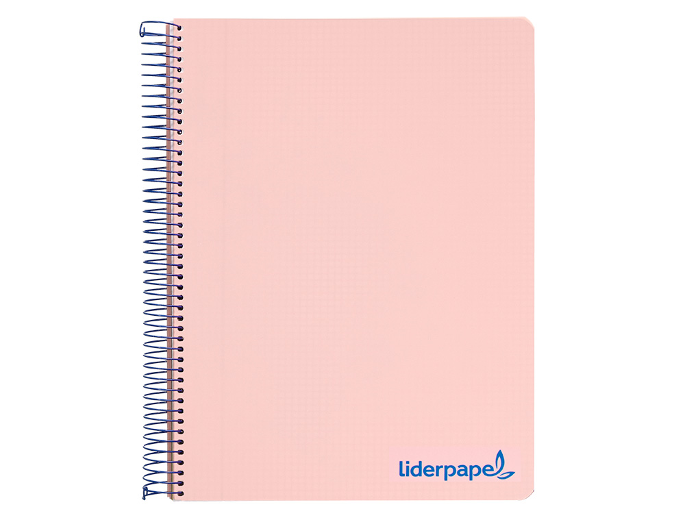 CAHIER SPIRALE LIDERPAPEL A5 MICRO WONDER 240 PAGES 90G    5X5MM 6 TROUS 5 BANDES        COULEURS ROSE