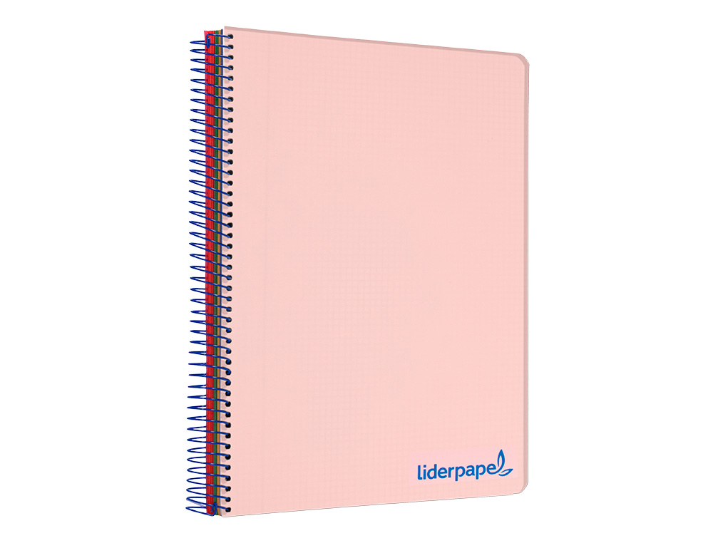 CAHIER SPIRALE LIDERPAPEL A5 MICRO WONDER 240 PAGES 90G    5X5MM 6 TROUS 5 BANDES        COULEURS ROSE