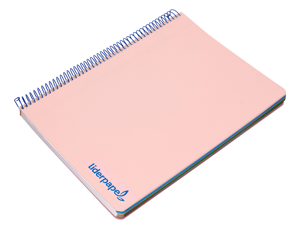 CAHIER SPIRALE LIDERPAPEL A5 MICRO WONDER 240 PAGES 90G    5X5MM 6 TROUS 5 BANDES        COULEURS ROSE