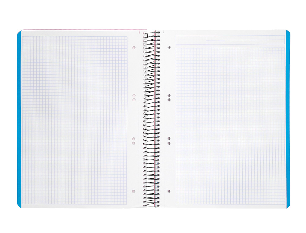 CAHIER SPIRALE LIDERPAPEL A5 MICRO WONDER 240 PAGES 90G    5X5MM 6 TROUS 5 BANDES        COULEURS ROSE
