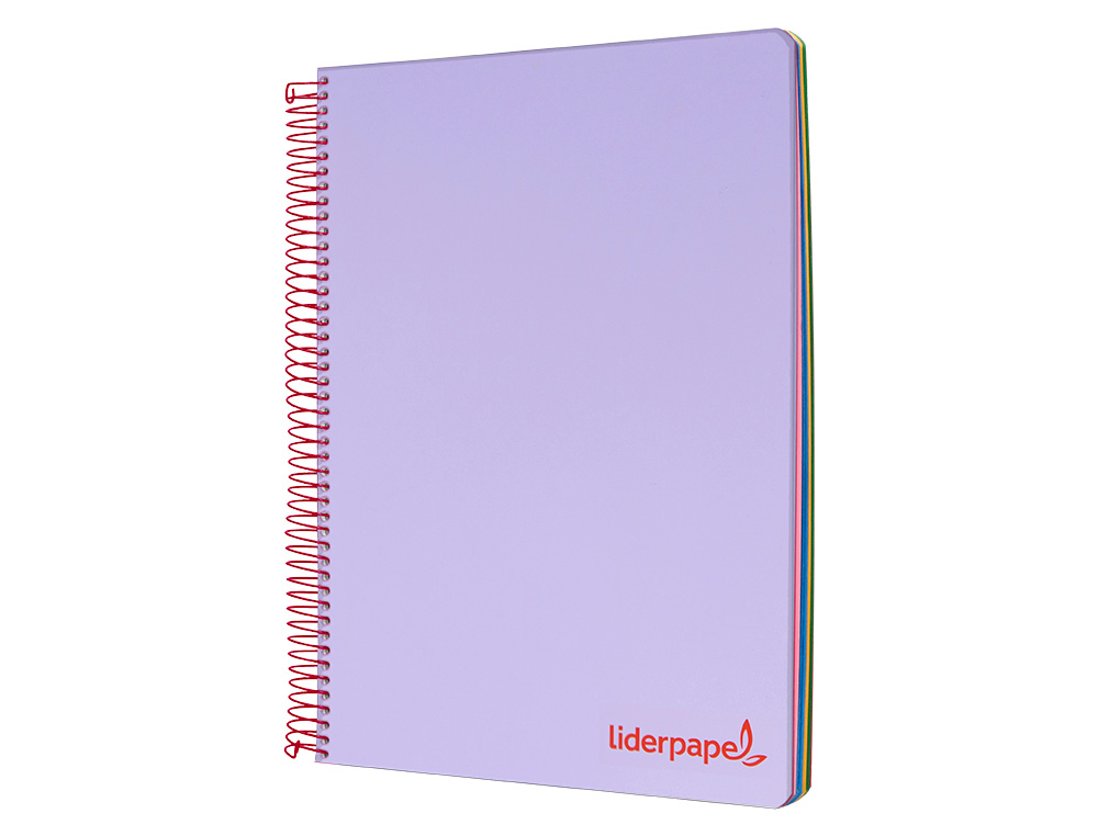 CAHIER SPIRALE LIDERPAPEL A5 MICRO WONDER 240 PAGES 90G    5X5MM 6 TROUS 5 BANDES        COULEURS VIOLET