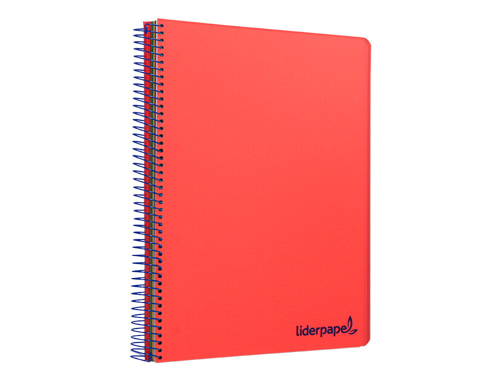 CAHIER SPIRALE LIDERPAPEL A5 MICRO WONDER 240 PAGES 90G 5X5MM 6 TROUS 5 BANDES COULEURS ROUGE