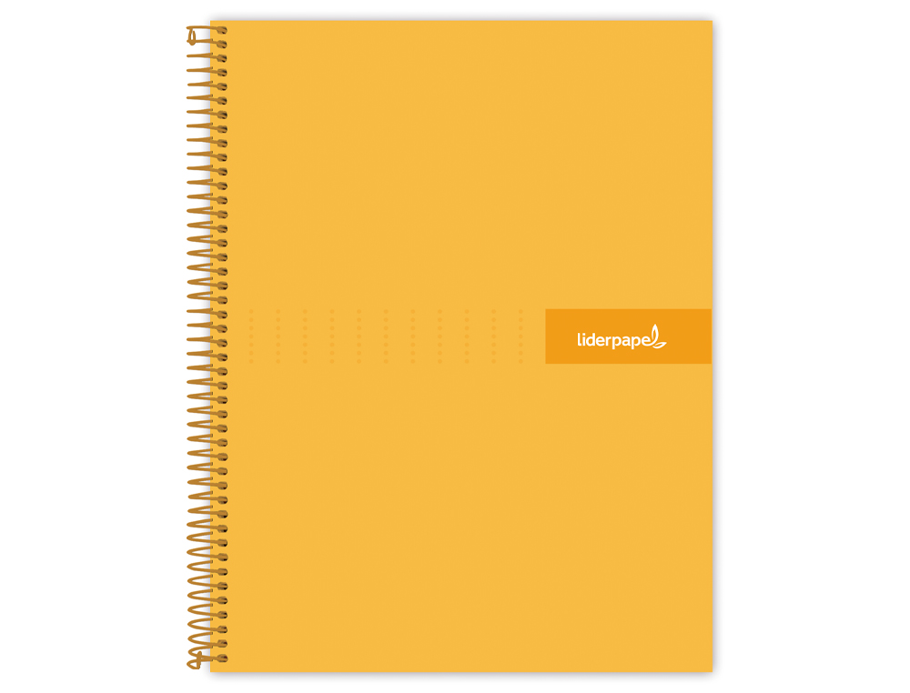 CAHIER SPIRALE LIDERPAPEL CRAFTY COUVERTURE CONTRECOLLE A5 240P 90G/M2 5X5MM MICROPERFOR6 TROUS COLORIS ORANGE