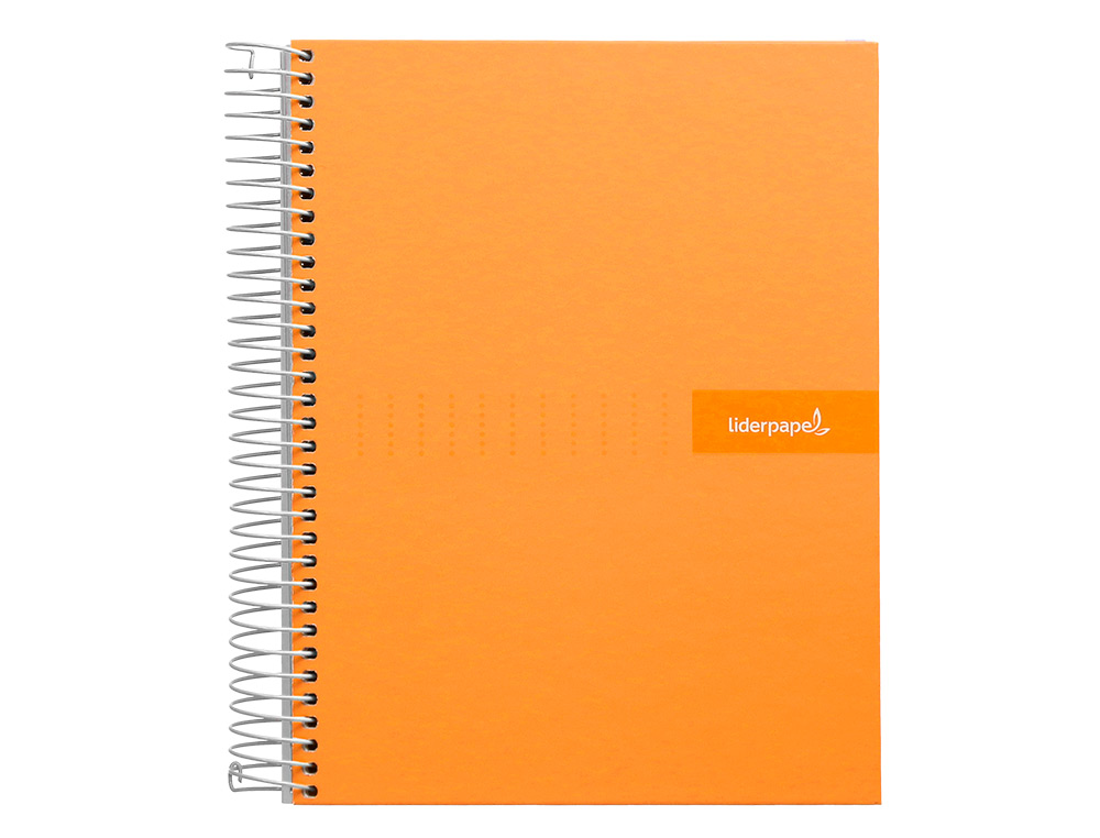 CAHIER SPIRALE LIDERPAPEL CRAFTY COUVERTURE CONTRECOLLE A5 240P 90G/M2 5X5MM MICROPERFOR6 TROUS COLORIS ORANGE