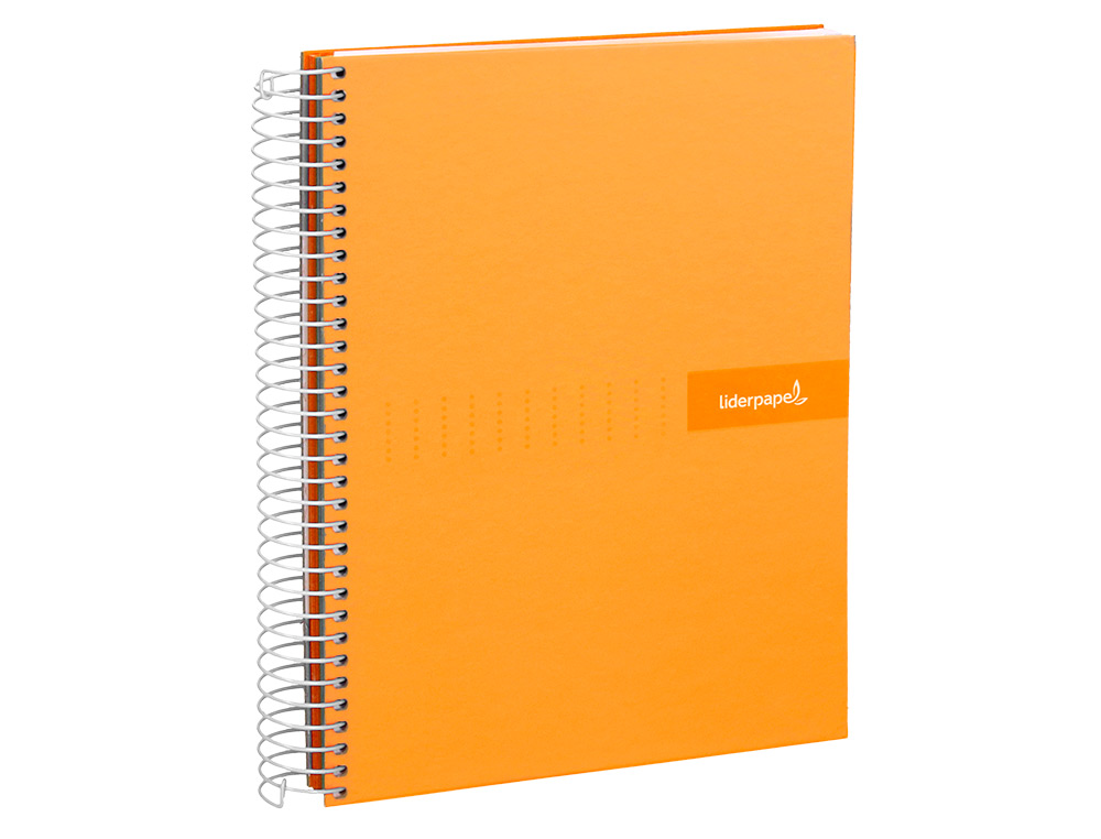 CAHIER SPIRALE LIDERPAPEL CRAFTY COUVERTURE CONTRECOLLE A5 240P 90G/M2 5X5MM MICROPERFOR6 TROUS COLORIS ORANGE