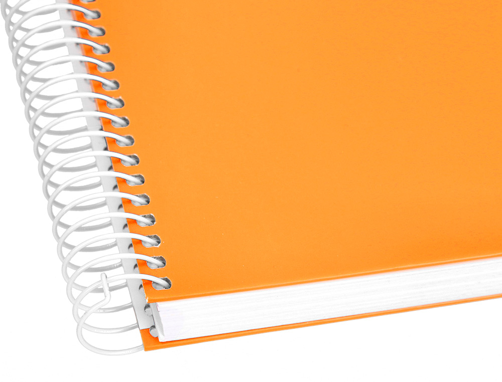 CAHIER SPIRALE LIDERPAPEL CRAFTY COUVERTURE CONTRECOLLE A5 240P 90G/M2 5X5MM MICROPERFOR6 TROUS COLORIS ORANGE
