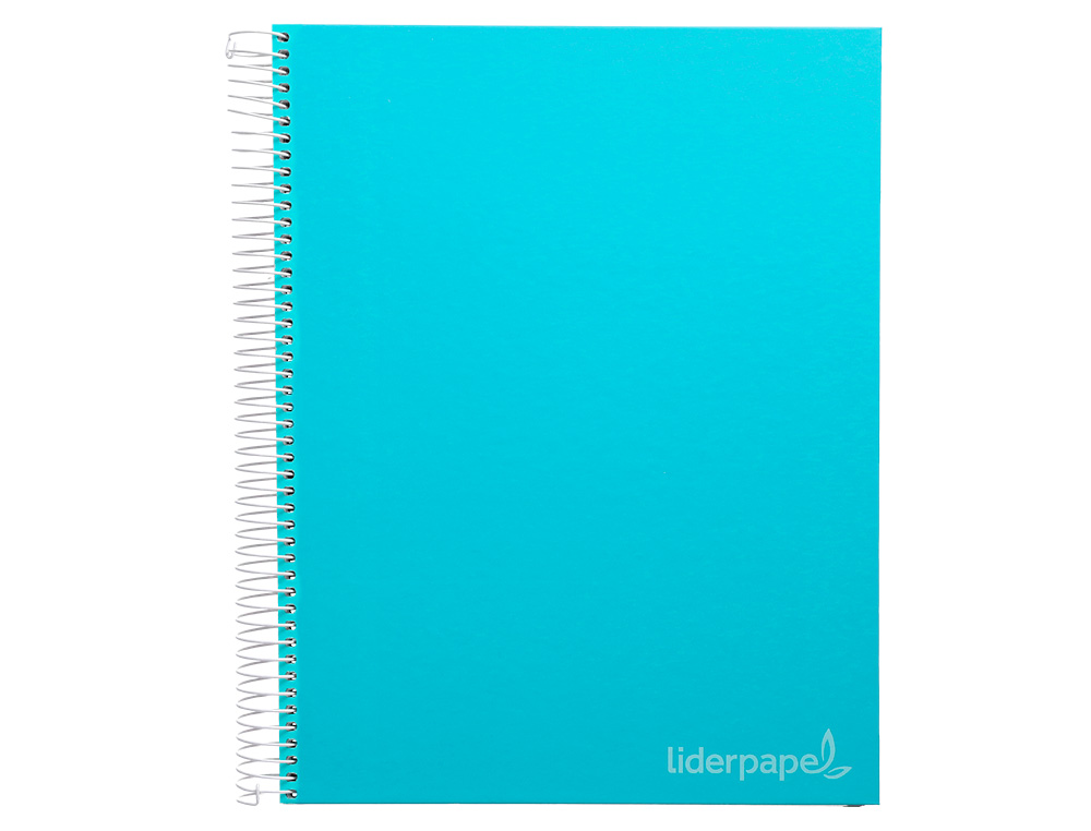 CAHIER SPIRALE LIDERPAPEL JOLLY COUVERTURE CONTRECOLLE A4 280P 75G/M2 5X5MM MICROPERFOR 4 TROUS COLORIS BLEU CIEL