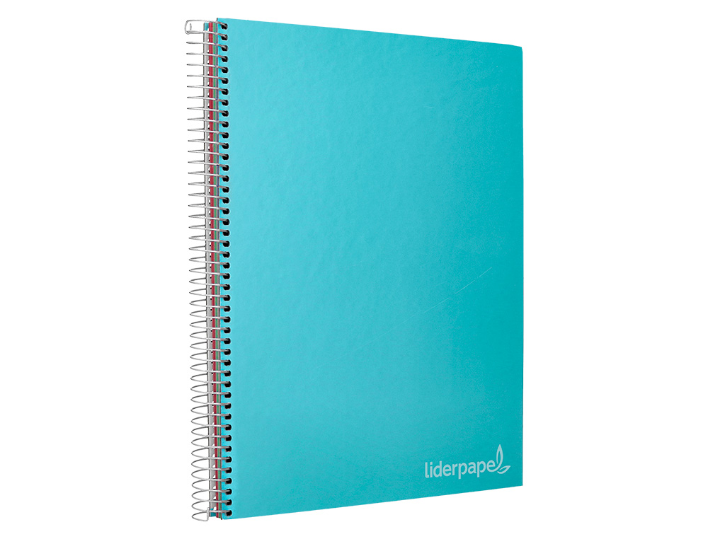 CAHIER SPIRALE LIDERPAPEL JOLLY COUVERTURE CONTRECOLLE A4 280P 75G/M2 5X5MM MICROPERFOR 4 TROUS COLORIS BLEU CIEL