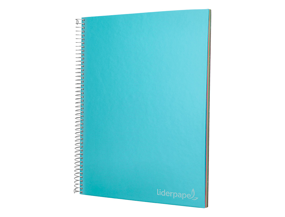 CAHIER SPIRALE LIDERPAPEL JOLLY COUVERTURE CONTRECOLLE A4 280P 75G/M2 5X5MM MICROPERFOR 4 TROUS COLORIS BLEU CIEL