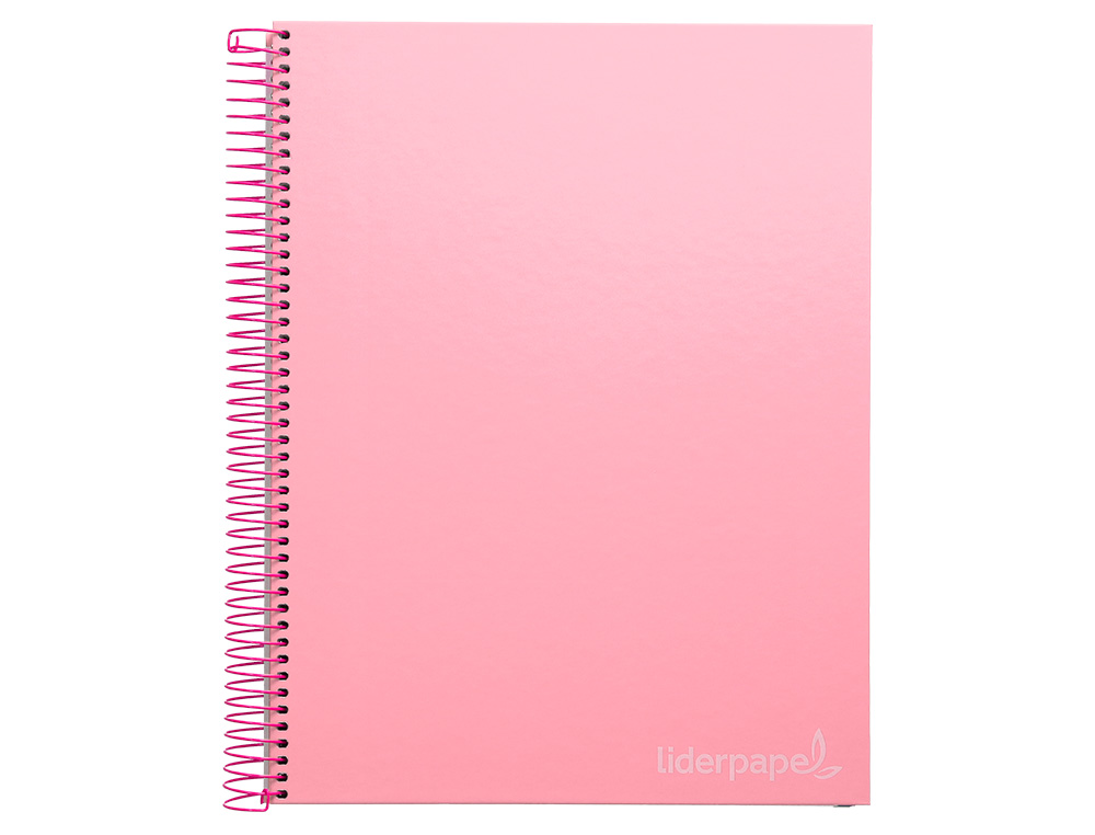 CAHIER SPIRALE LIDERPAPE JOLLYCOUVERTURE CONTRECOLLE A4 280P 75G/M2 5X5MM MICROPERFOR 4 TROUS COLORIS ROSE
