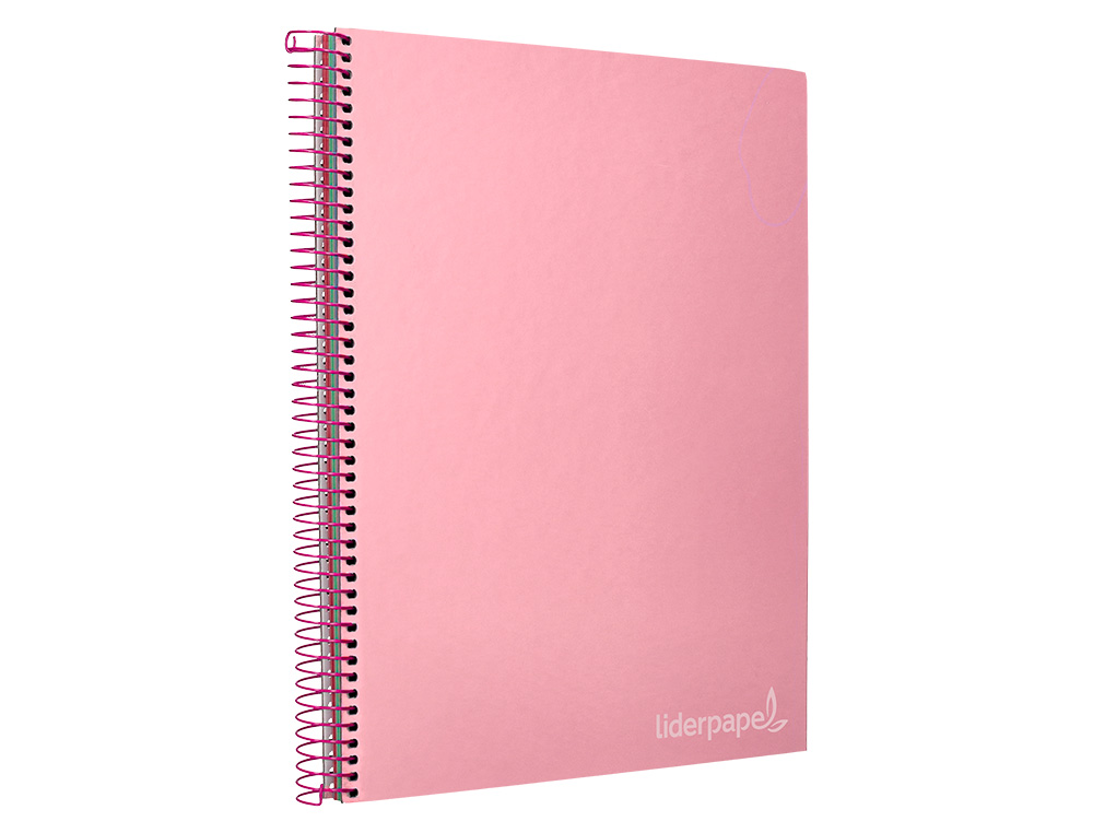 CAHIER SPIRALE LIDERPAPE JOLLYCOUVERTURE CONTRECOLLE A4 280P 75G/M2 5X5MM MICROPERFOR 4 TROUS COLORIS ROSE