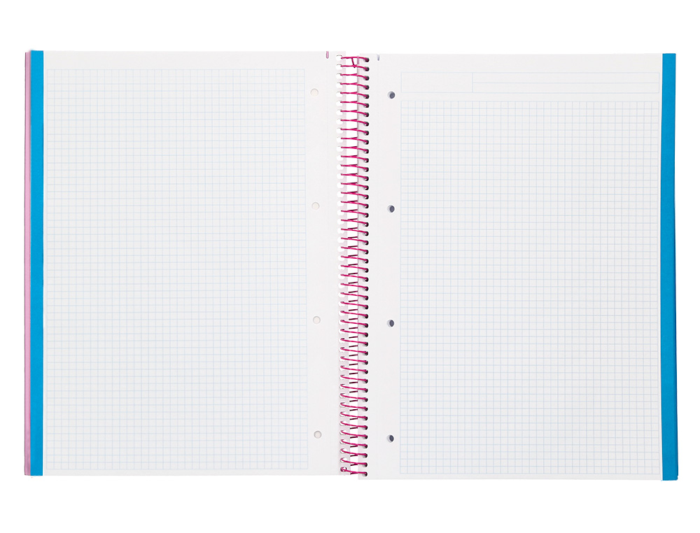 CAHIER SPIRALE LIDERPAPE JOLLYCOUVERTURE CONTRECOLLE A4 280P 75G/M2 5X5MM MICROPERFOR 4 TROUS COLORIS ROSE
