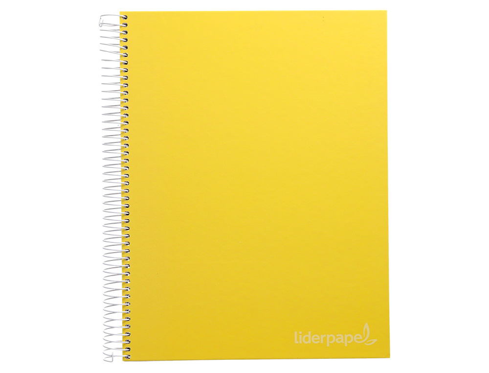CAHIER SPIRALE LIDERPAPE JOLLYCOUVERTURE CONTRECOLLE A4 280P 75G/M2 5X5MM MICROPERFOR 4 TROUS COLORIS JAUNE