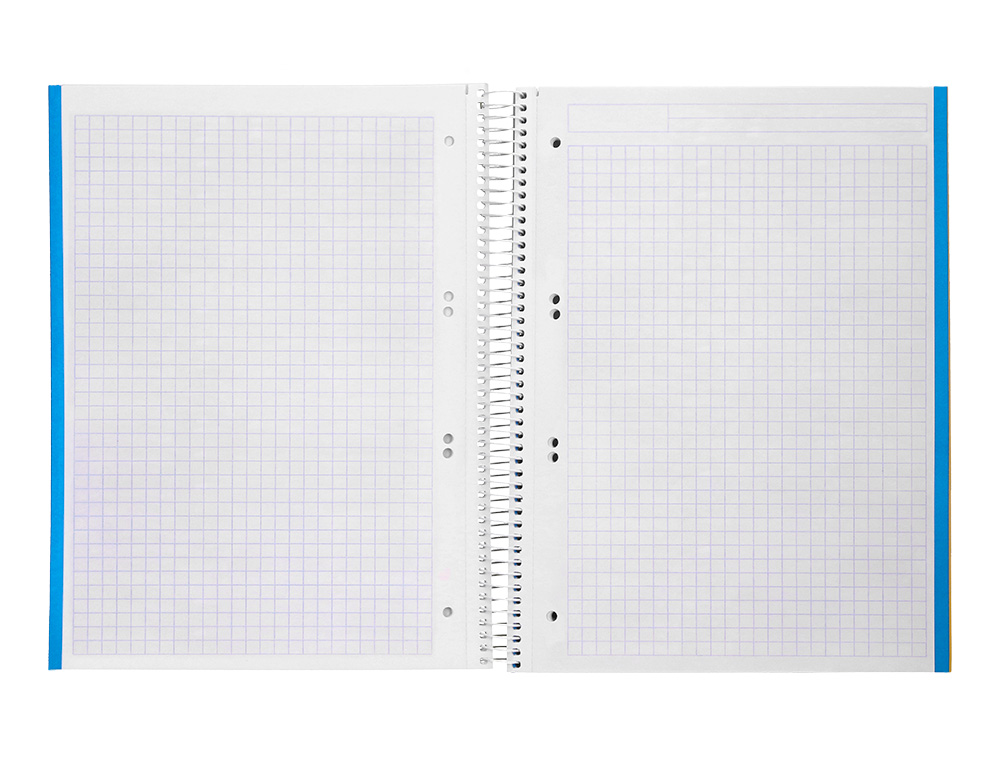 CAHIER SPIRALE LIDERPAPEL JOLLY COUVERTURE CONTRECOLLE A5 280P 75G/M2 5X5MM MICROPERFOR 6 TROUS COLORIS ASSORTIS