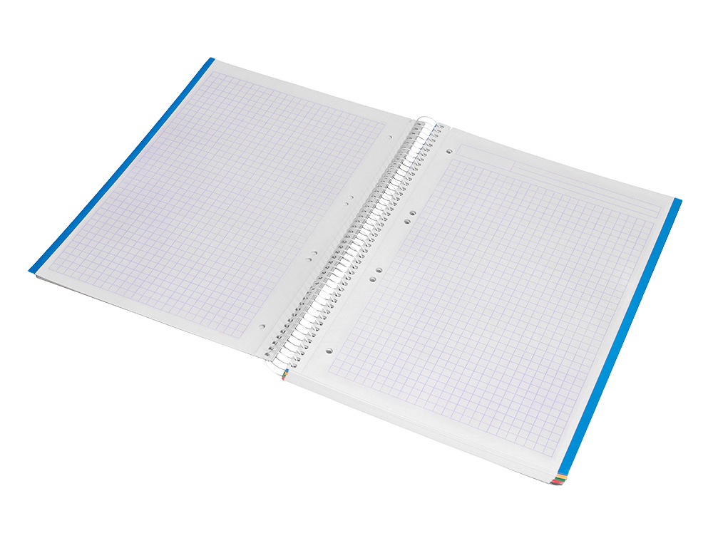 CAHIER SPIRALE LIDERPAPEL JOLLY COUVERTURE CONTRECOLLE A5 280P 75G/M2 5X5MM MICROPERFOR 6 TROUS COLORIS ASSORTIS