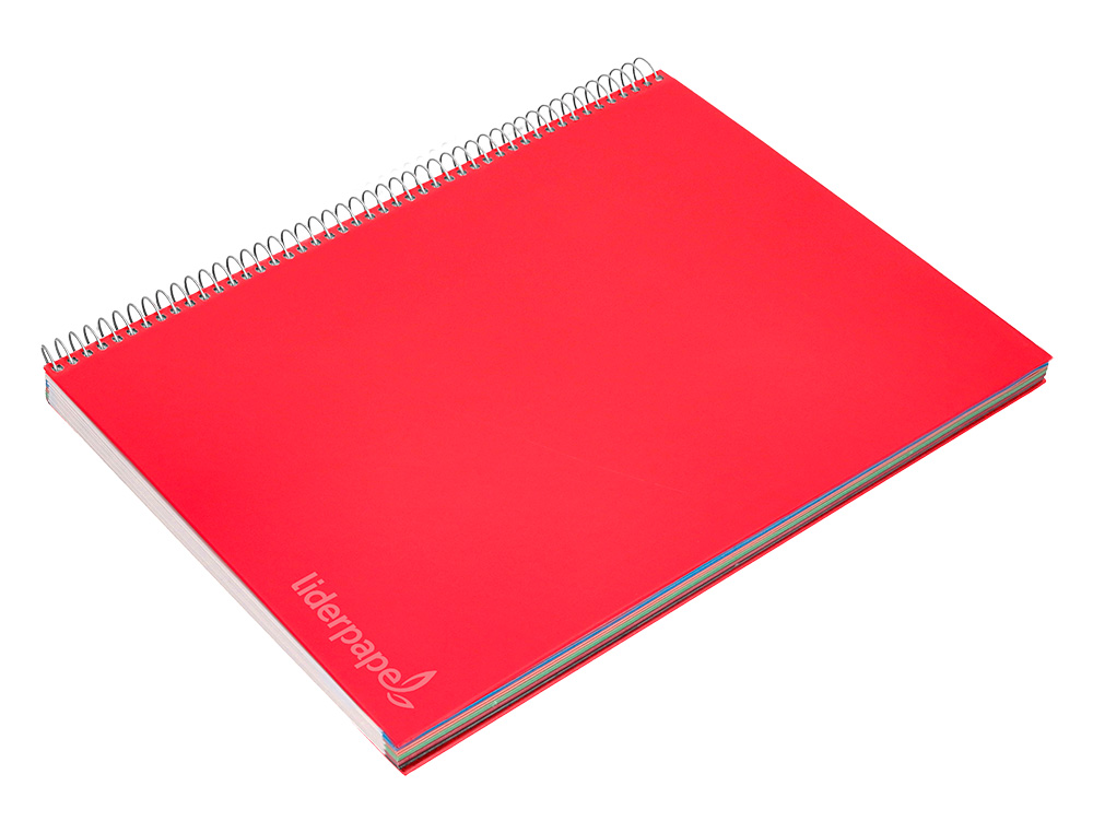 CAHIER SPIRALE LIDERPAPEL JOLLY COUVERTURE CONTRECOLLE A5 280P 75G/M2 5X5MM MICROPERFOR 6 TROUS COLORIS ASSORTIS