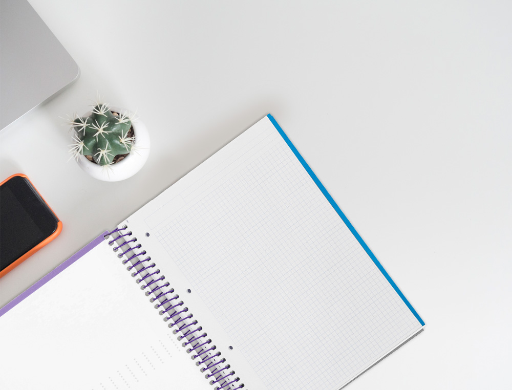 CAHIER SPIRALE LIDERPAPEL CRAFTY COUVERTURE CONTRECOLLE A4 240P 90G/M2 5X5MM MNICROPERFOR 4 TROUS COLORIS VIOLET