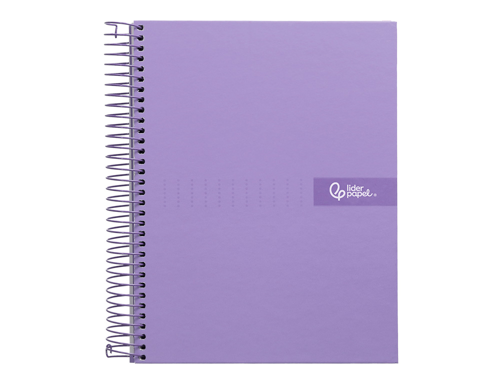 CAHIER SPIRALE LIDERPAPEL CRAFTY COUVERTURE CONTRECOLLE A4 240P 90G/M2 5X5MM MNICROPERFOR 4 TROUS COLORIS VIOLET