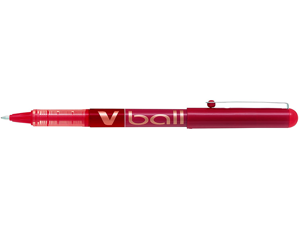 ROLLER PILOT VBALL 1.0 CRITURE 0.7MM ENCRE LIQUIDE NIVEAU VISIBLE POINTE CONIQUE 1MM CLIP MTAL COLORIS ROUGE