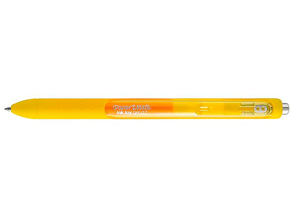 STYLO-BILLE PAPER MATE INKJOY GEL RÉTRACTABLE ÉCRITURE MOYENNE 0.7MM ENCRE DOUCE GRIP COLORIS JAUNE