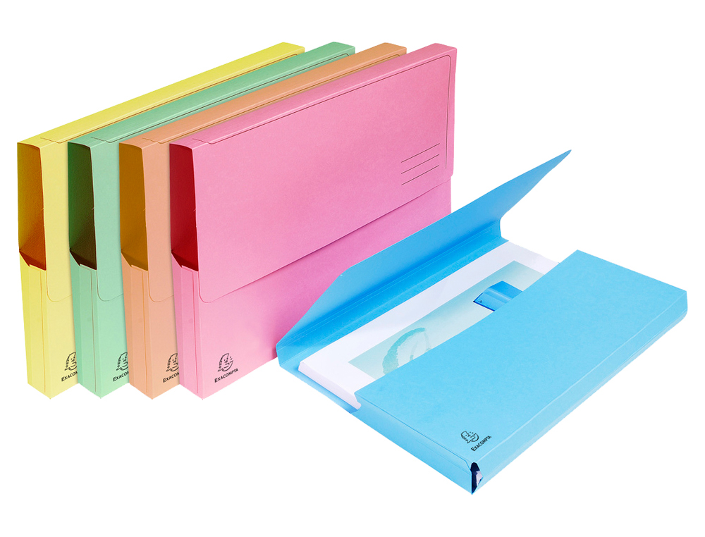 CHEMISE EXACOMPTA SUPER PASTEL POCHETTE CARTE NEUVE RABAT 210G COLORIS ASSORTIS LOT 50 UNITS