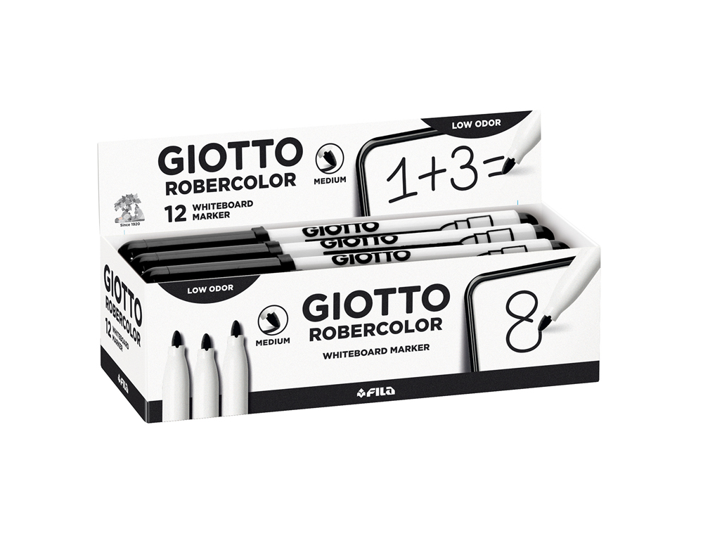 MARQUEUR GIOTTO ROBERCOLOR EFFAÇABLE TABLEAU BLANC POINTE MEDIUM OGIVE 4 MM COLORIS NOIR