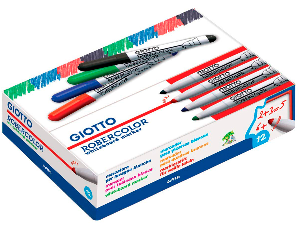 MARQUEUR GIOTTO ROBERCOLOR EFFAÇABLE TABLEAU BLANC POINTE MAXI OGIVE 7 MM COLORIS ROUGE